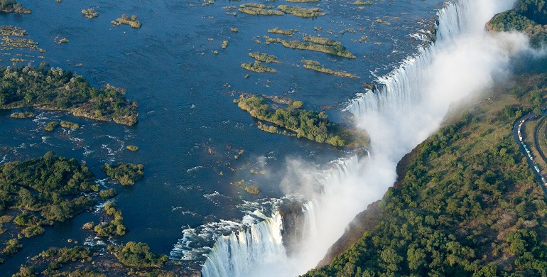 Victoria Falls during the dry season (May to October)