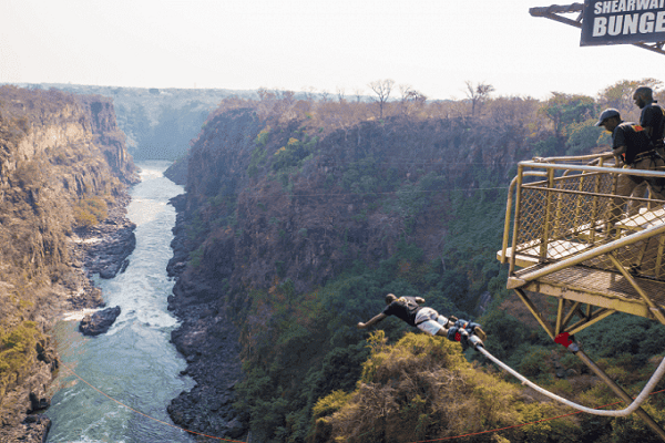 Victoria Falls bungee jump height activity slider image