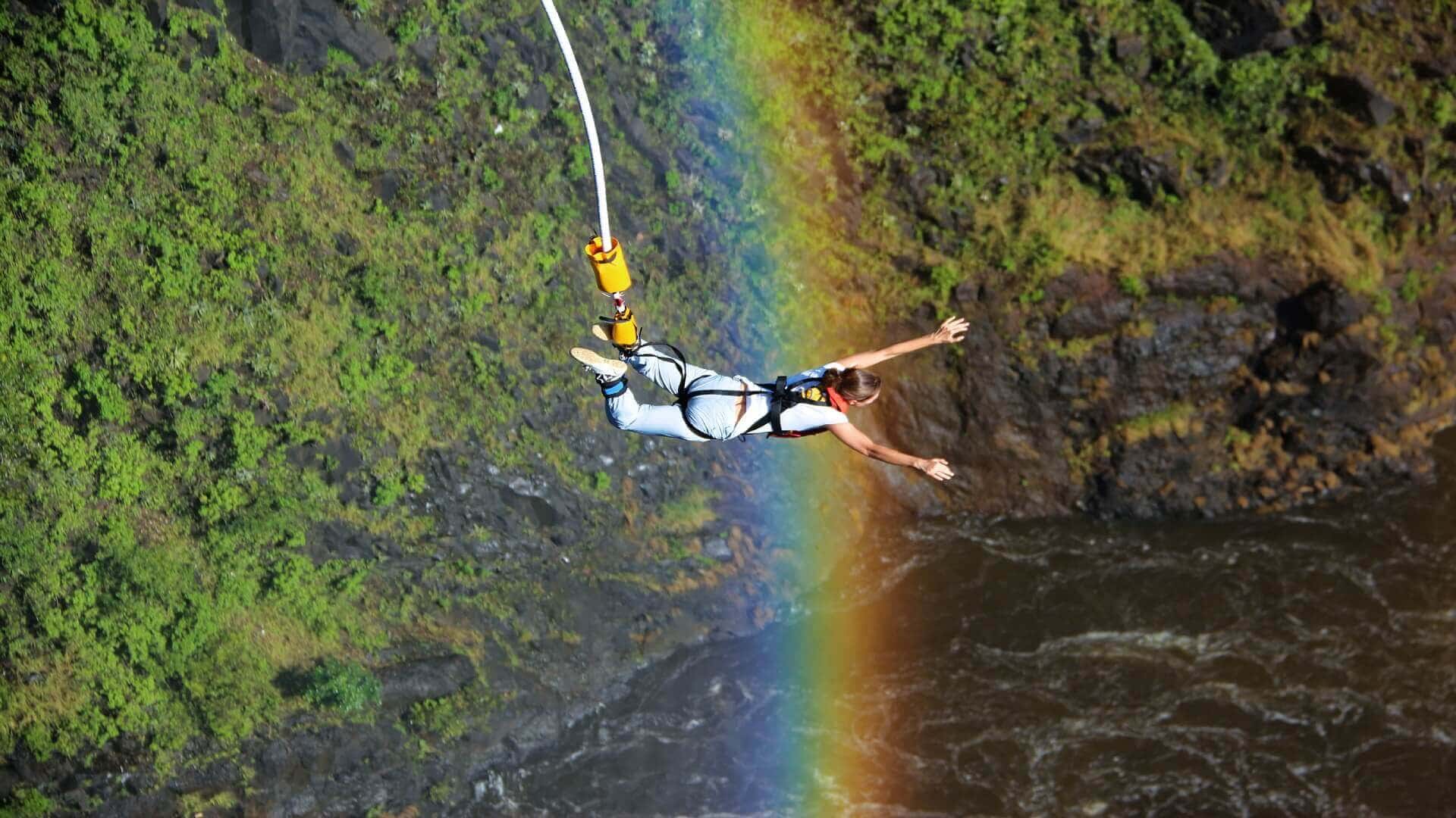 Bungee jumping at Victoria Falls