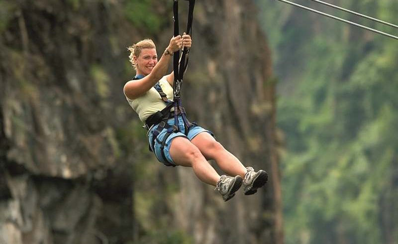 Zipline in the Victoria Falls