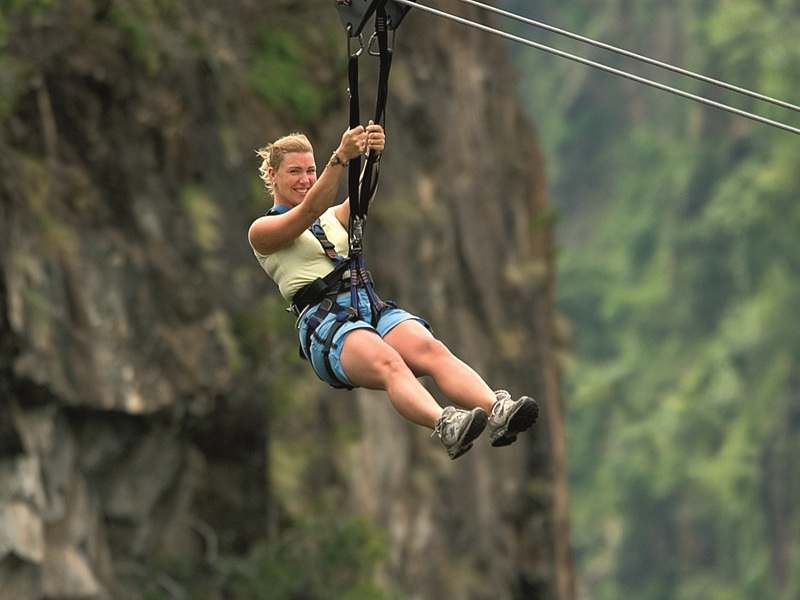 Zipline in the Victoria Falls