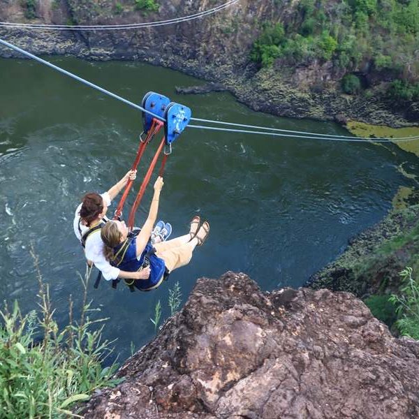 Zipline in the Victoria Falls