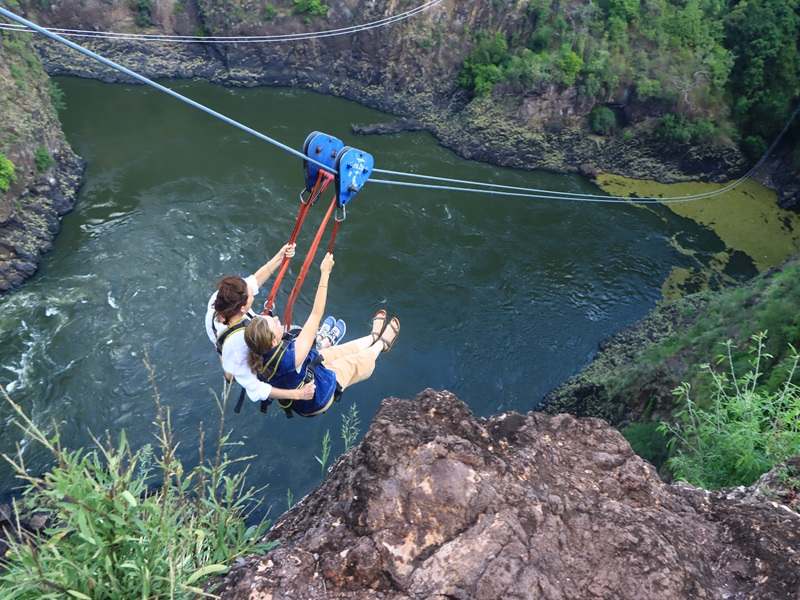 Zipline in the Victoria Falls